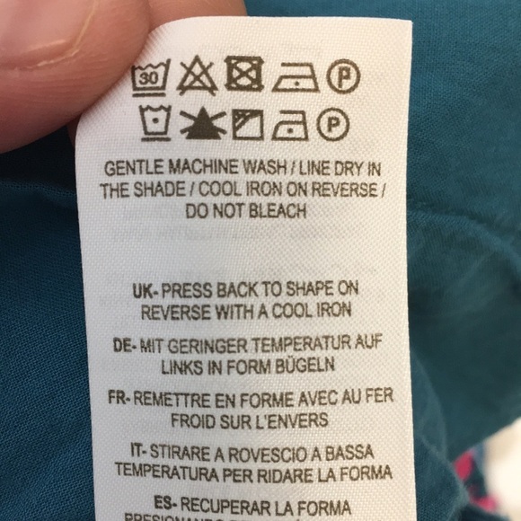 Boden Green Pink Floral Batik Capri Pants Womens 2R Pull‎ On Cropped - Picture 10 of 10